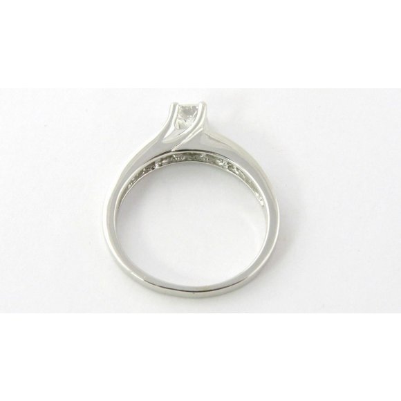 Princess Cut .32 Diamond 14K White Gold Ring .71ct total EGL Cert #7176 - Picture 6 of 9